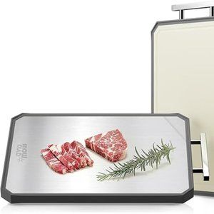 SNOWCLAD Stainless Steel Cutting Board,Double Sided Steel Cutting Board